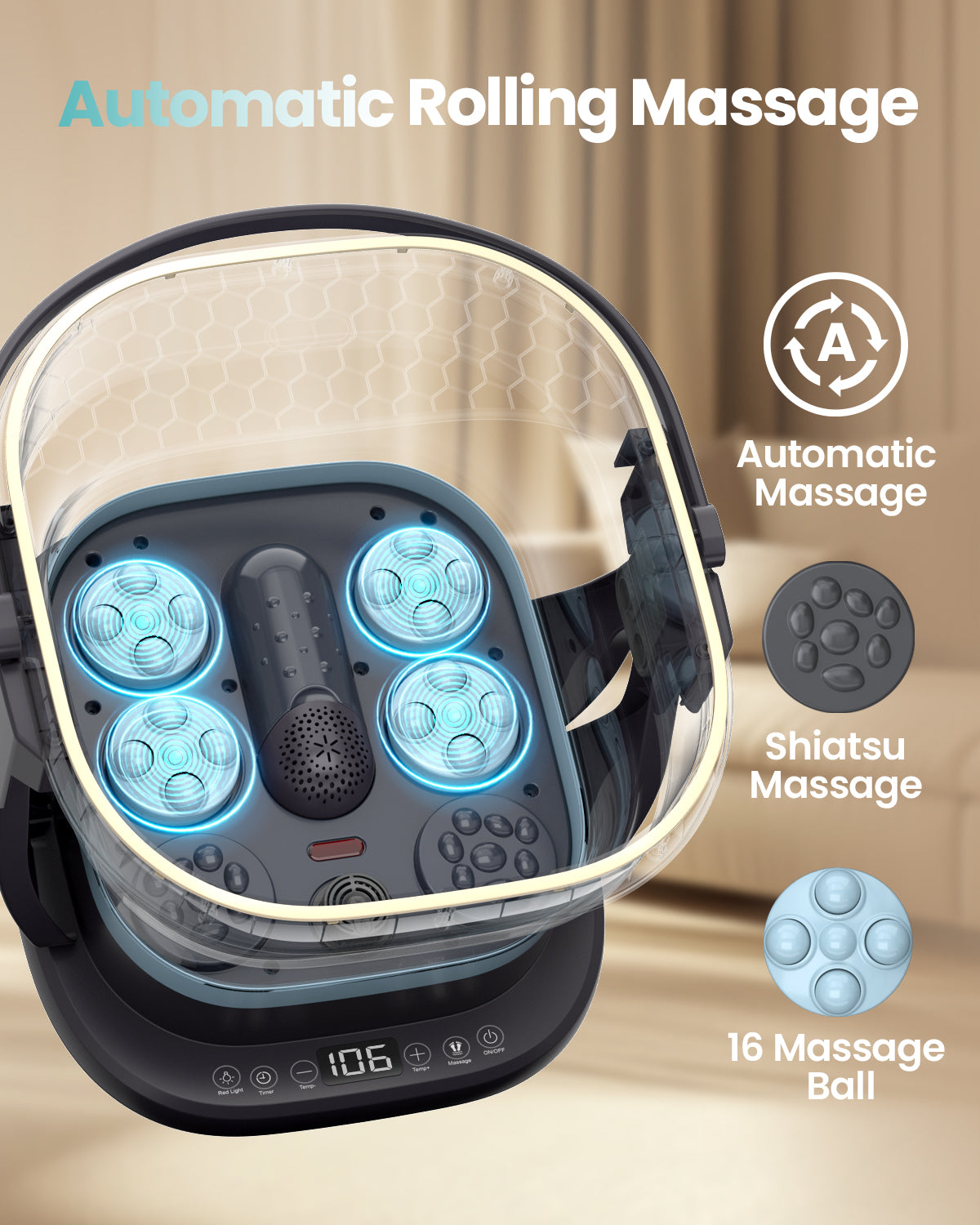 Puboo Electric Foot Spa with Heat and Electric Foot Callus Remover