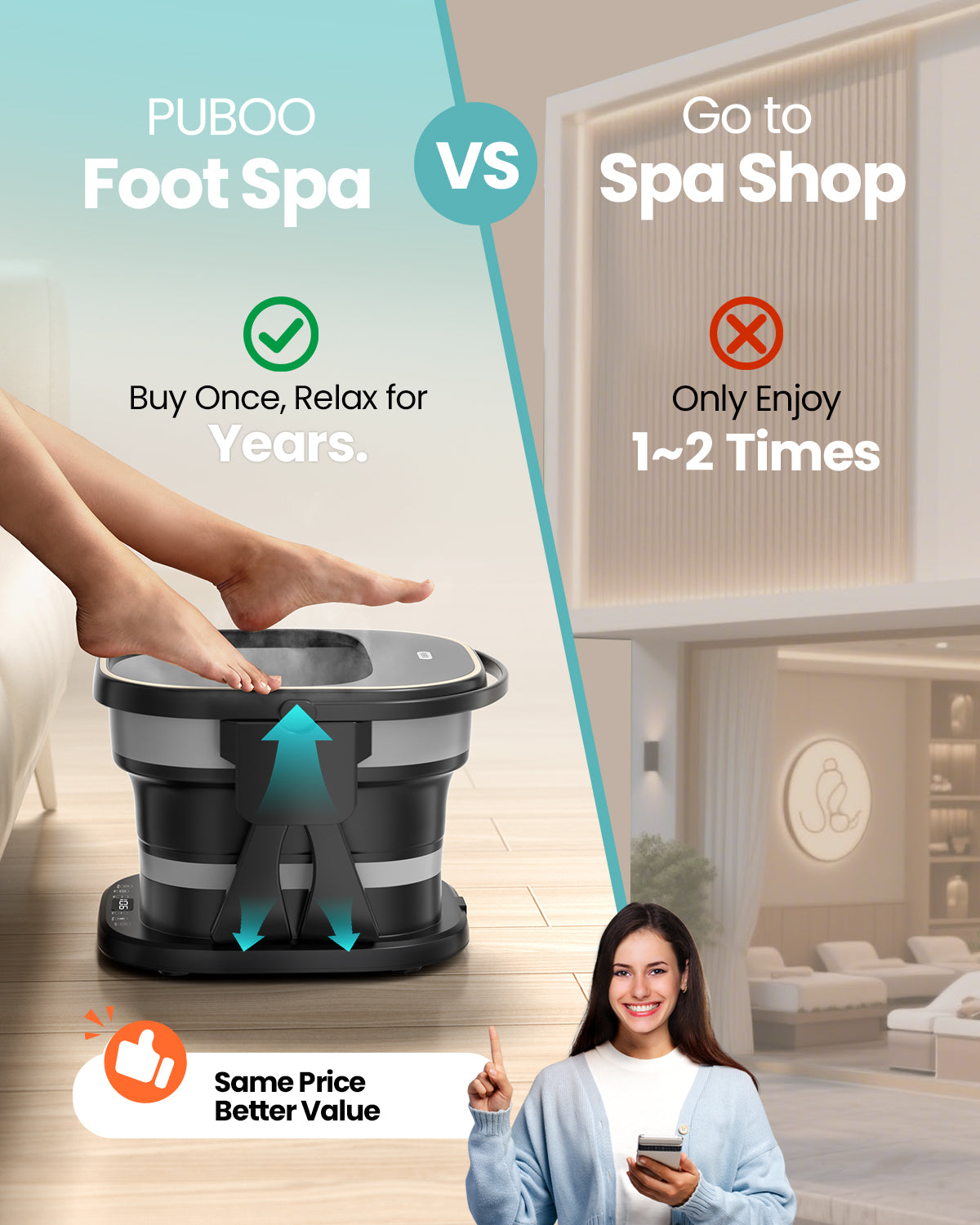 Foot Spa Bath with Heat & Massager