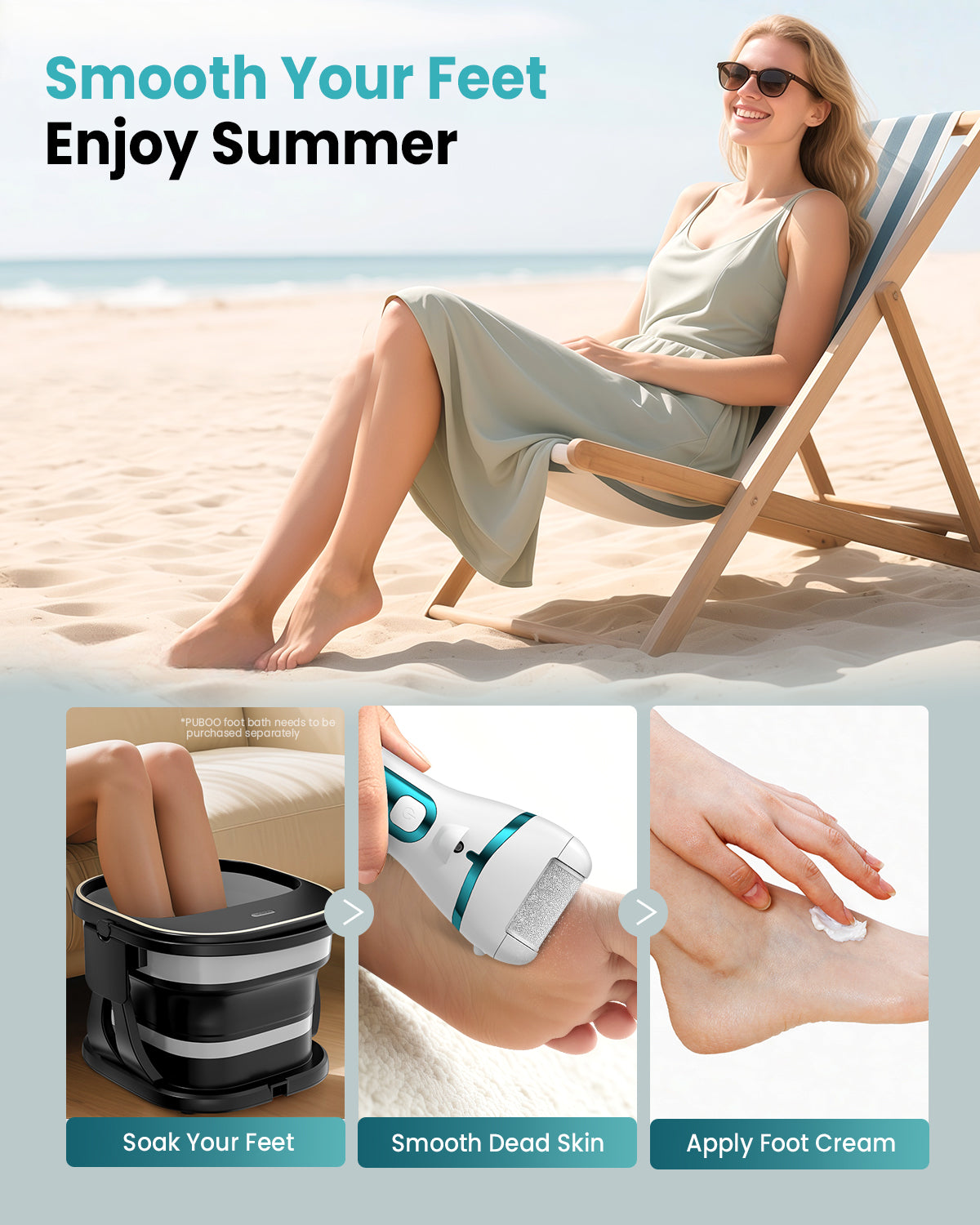 Puboo Electric Foot Spa with Heat and Electric Foot Callus Remover