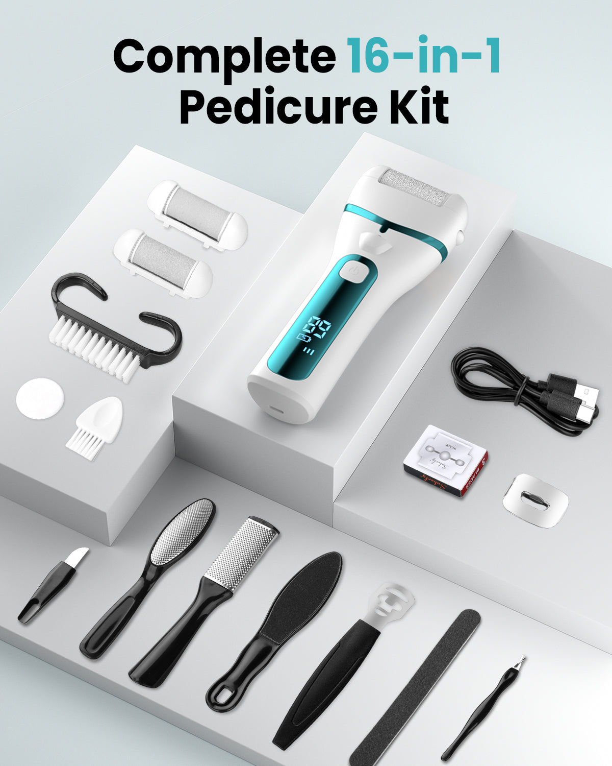 Puboo Electric Foot Spa with Heat and Electric Foot Callus Remover
