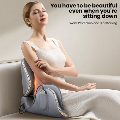 Lower Back Acupressure Massager, Lumbar Hip Rolling Massage Seat Cushion with Heat