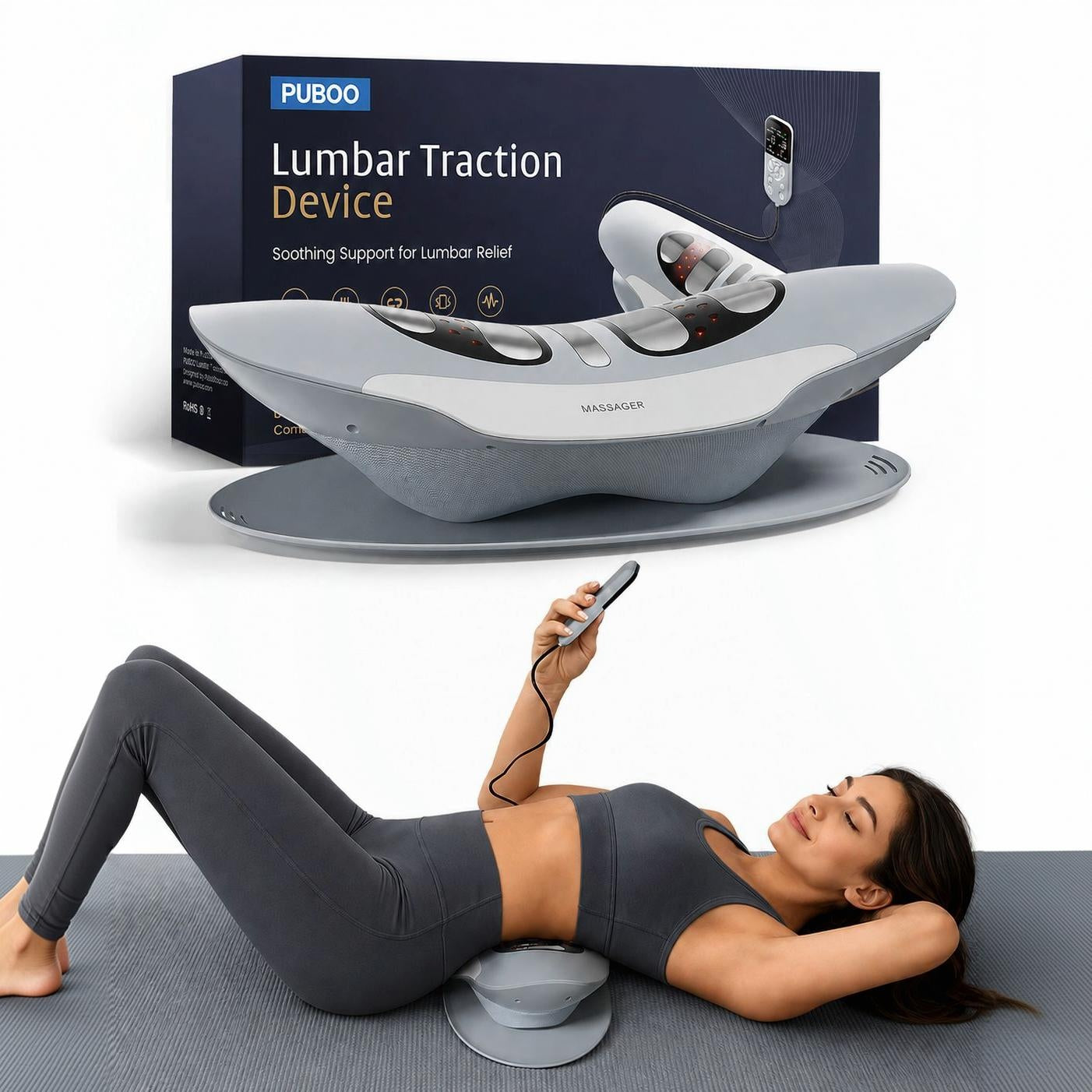 Multifunctional Electric Lumbar Support Massager for Lower Back with Airbag