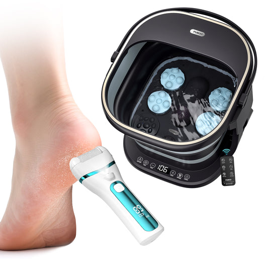 Puboo Electric Foot Spa with Heat and Electric Foot Callus Remover
