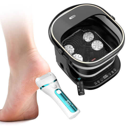 Puboo Electric Foot Spa with Heat and Electric Foot Callus Remover