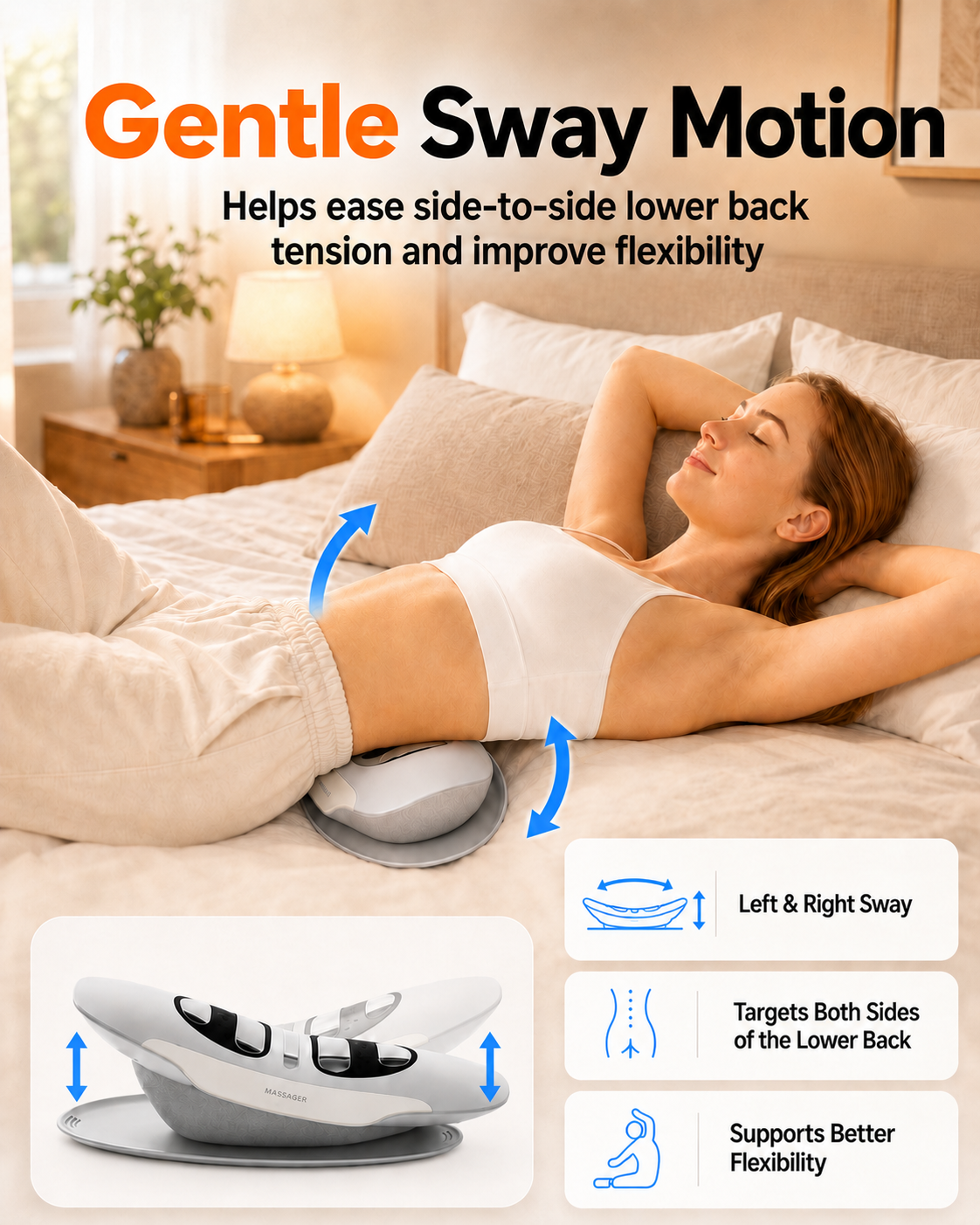Multifunctional Electric Lumbar Support Massager for Lower Back with Airbag