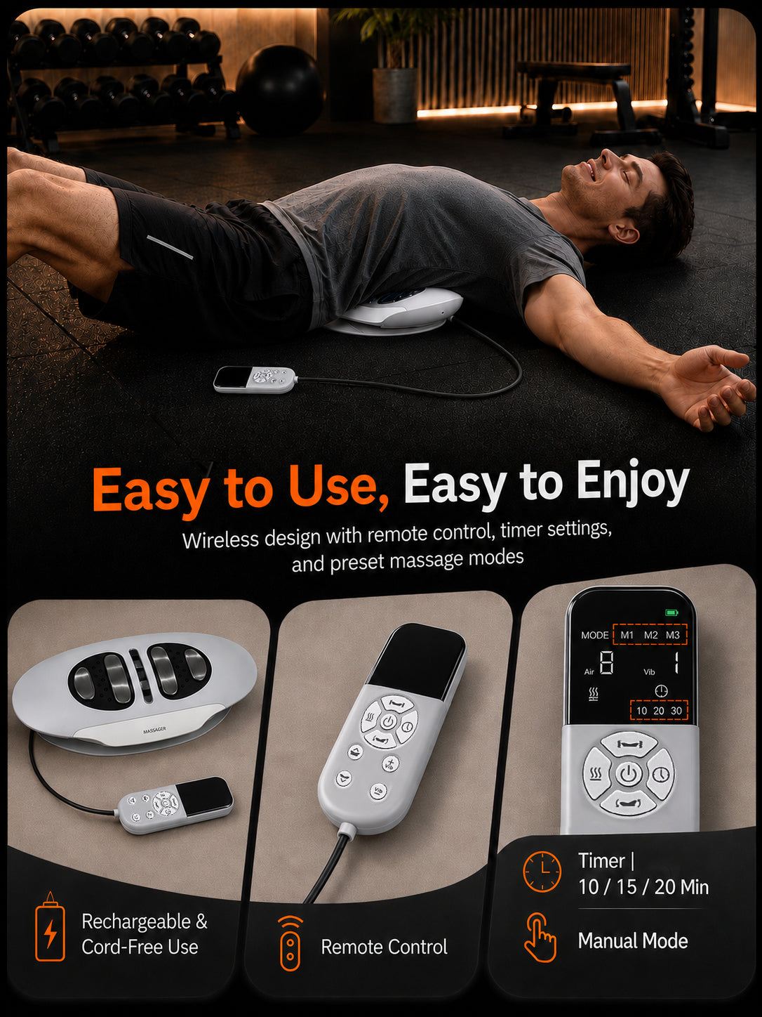 Multifunctional Electric Lumbar Support Massager for Lower Back with Airbag