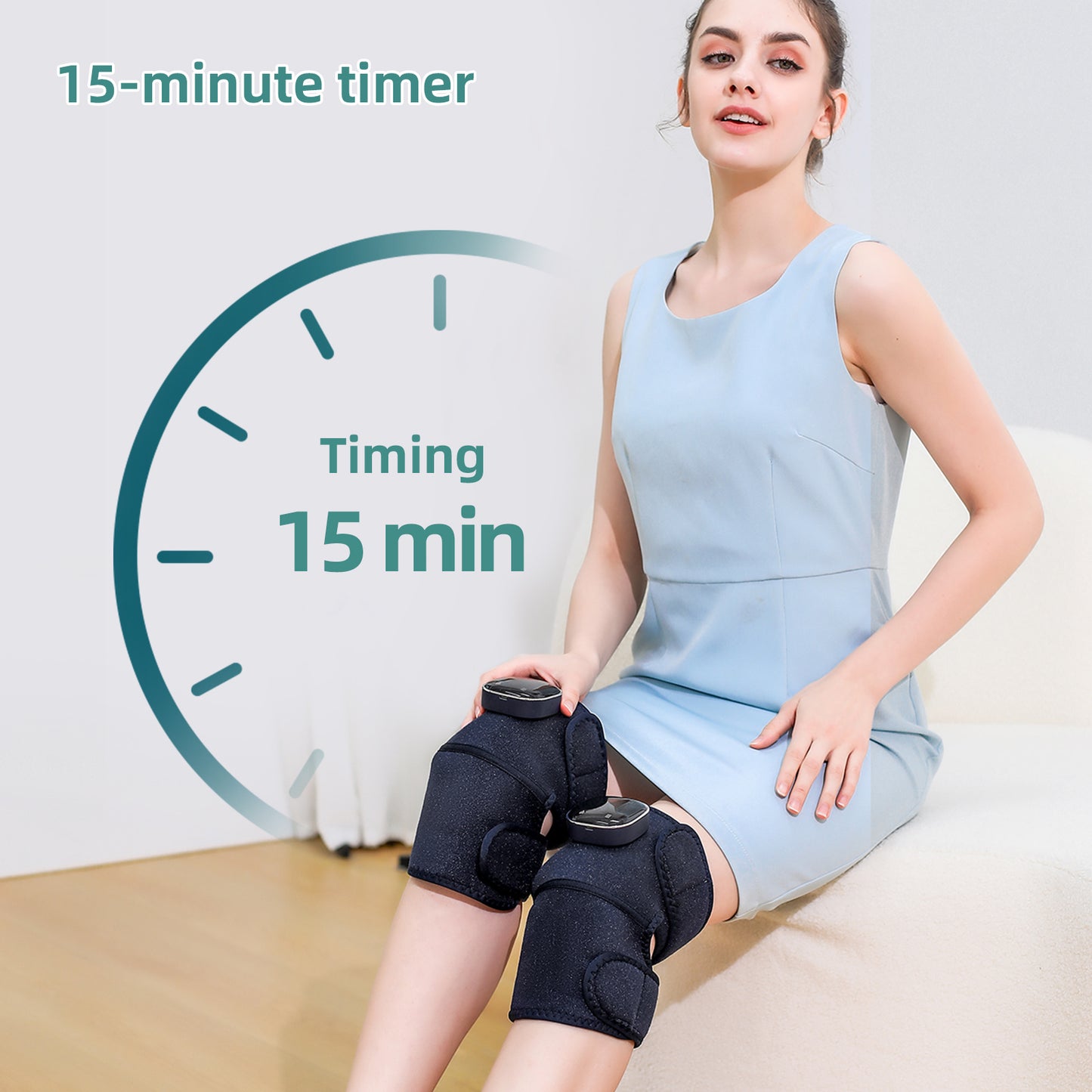 Cordless Knee Massager with Heat Vibration for Pain Relief