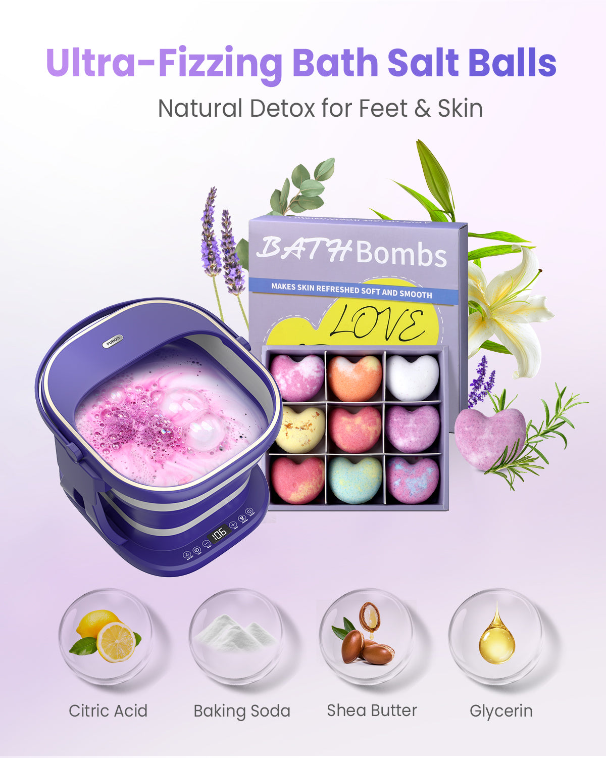 Foot Bath Bombs Large Size 9 Scents