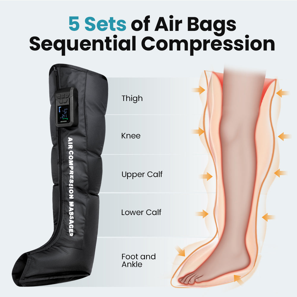 Professional Cordless Rechargeable Air Compression Leg Recovery System