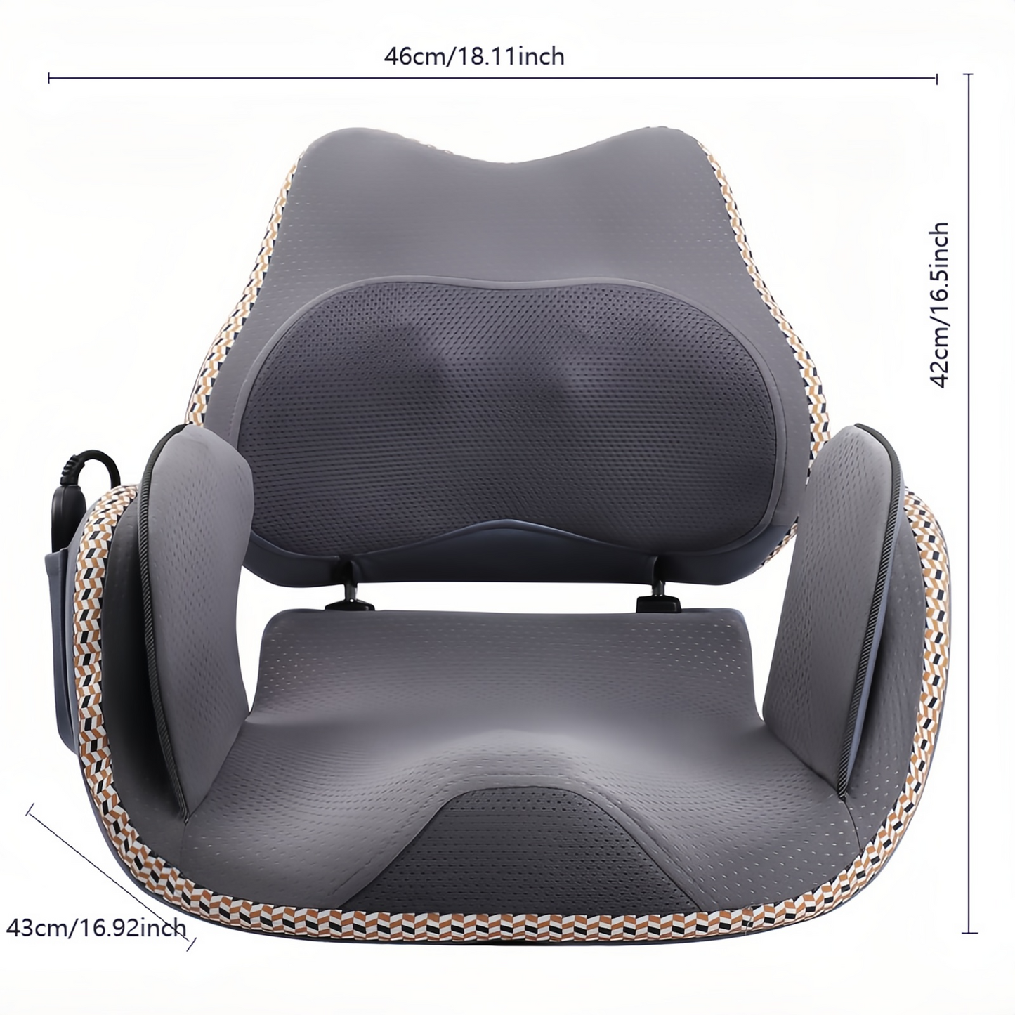 Lower Back Acupressure Massager, Lumbar Hip Rolling Massage Seat Cushion with Heat